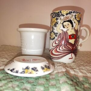 Teavana Elegant Floral Tea Mug with Infuser